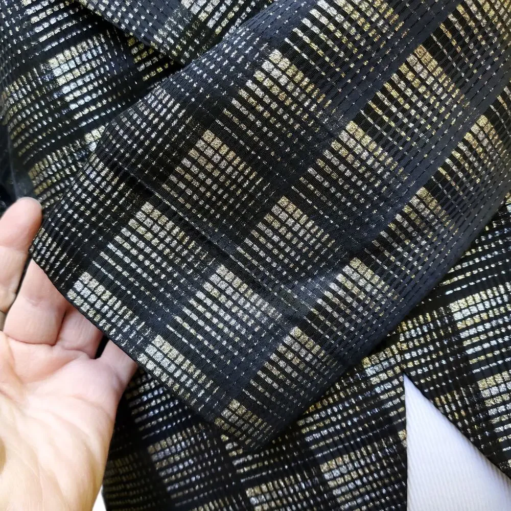 Christian Dior 80s 90s Blazer Jacket Power Money Cropped Disco Black Metallic 8